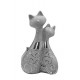 Statuette céramique design : Duo Chats Stella, H 25 cm