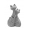 Statuette céramique design : Duo Chats Stella, H 25 cm