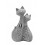 Statuette céramique design : Duo Chats Stella, H 25 cm