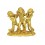Figurine Résine 3 Singes de la Sagesse, Gold Design, L 15 cm