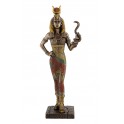 Statuette résine Egypte : Déesse Hathor Debout, H 28,5 cm