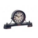 Horloge à Poser en métal, Mod Rétro Industriel, Noire, L 28 cm