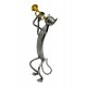 Statuette fer Musique : Le chat Trompettiste, H 32 cm