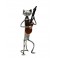 Statuette fer Musique : Le chat Guitariste, Gris, H 29 cm