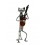 Statuette fer Musique : Le chat Trompettiste, H 31 cm