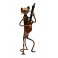 Statuette fer Musique : Le chat Trompettiste, H 31 cm