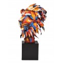 Animal Métal design : Tête de Lion Multicolore, H 55 cm