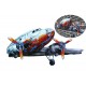 Déco Murale métal : Avion Biplan industriel, L 75 cm