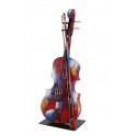 Sculpture Musique Fer : Le saxophone multicolore sur socle, H 71 cm