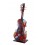 Sculpture Musique Fer : Le Violon Multicolore sur Socle, H 61 cm