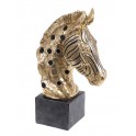 Statuette Tête de Zèbre sur socle, Gold Design, H 39 cm