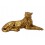 Statuette Lion couché XL, Modèle baroque doré, L 80 cm