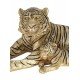 Statuette Tigre et Tigron allongés XL, Modèle Gold Design, L 64 cm