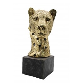 Statuette Lion couché XL, Modèle baroque doré, L 80 cm