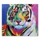 Tableau Animaux Design : Lion Multicolore Pop Art, H 60 cm