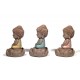 Set de 3 Moines de la Sagesse Assis 2, Collection Baby Zen, H 11 cm