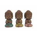 Set de 3 Bouddhas Assis, Collection Méditation, H 7 cm