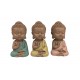Set de 3 Bouddhas Assis, Collection Méditation, H 10 cm