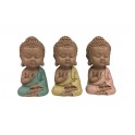 Set de 3 Bouddhas Assis, Collection Baby Zen, H 10 cm