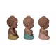 Set de 3 Moines de la Sagesse Assis 2, Collection Baby Zen, H 11 cm