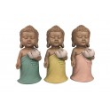 Set de 3 Bouddhas en position debout, Collection Méditation, H 18 cm