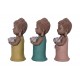 Set de 3 Moines de la Sagesse Assis 2, Collection Baby Zen, H 11 cm