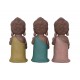 Set de 3 Bouddhas Debouts, Collection Méditation, H 18 cm