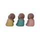 Set de 3 Moines de la Sagesse Assis 2, Collection Baby Zen, H 11 cm