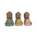 Set de 3 Moines de la Sagesse Assis 2, Collection Baby Zen, H 11 cm