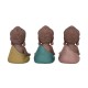 Set de 3 Moines de la Sagesse Assis 2, Collection Baby Zen, H 11 cm