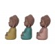 Set de 3 Moines de la Sagesse Assis 2, Collection Baby Zen, H 11 cm