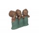 Set de 3 Moines de la Sagesse Assis 2, Collection Baby Zen, H 11 cm