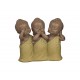 Set de 3 Moines de la Sagesse Assis 2, Collection Baby Zen, H 11 cm