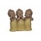 Set de 3 Bouddhas de la Sagesse, Jaune. Coll Méditation, H 13 cm