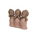 Set de 3 Bouddhas de la Sagesse, Parme. Coll Méditation, H 13 cm