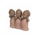 Set de 3 Moines de la Sagesse Assis 2, Collection Baby Zen, H 11 cm