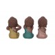 Set de 3 Moines de la Sagesse Assis 2, Collection Baby Zen, H 11 cm