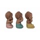 Set de 3 Moines de la Sagesse Assis 2, Collection Baby Zen, H 11 cm