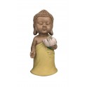 Bouddha Jaune Debout, Collection Méditation, H 18 cm