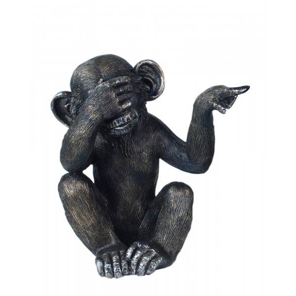 Serre-livres chimpanzé en polyrésine noire