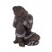 Statue Bouddha en Argile : Modèle Amitabha, Marron et Argent, H 41 cm