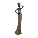 Statuette Africaine Or & Bleu, Collection Kenya, H 44 cm