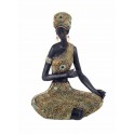 Statuette Africaine Assise, Collection Kenya, H 36 cm
