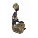 Statuette Africaine en pagne kita & Cruche 2, Collection Ethnik, H 42 cm