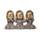 Set de 3 Mini-Moines de la Sagesse Assis 2, Collection Baby Zen, H 7,5 cm