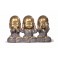 Set de 3 Mini-Moines de la Sagesse Assis 2, Collection Baby Zen, H 7,5 cm