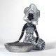 Statuette Africaine Noir & Blanc, Collection Kenya, D 18 cm