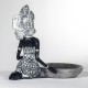 Statuette Africaine Noir & Blanc, Collection Kenya, D 18 cm