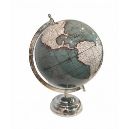 Globe terrestre, Vert Bouteille. Coll Mundo, H 30 cm