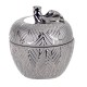 Boite Pomme céramique design : Modèle Feuille d'Argent, H 17 cm